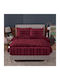 Casa Colori Duvet Cover Single 160x220cm Embossed Bordeaux, Cckp160k-maroon