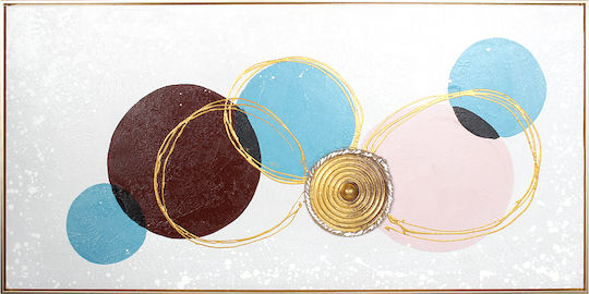 Wandbild Leinwand Handgemalt Ölgemälde 120x60 cm Relief Goldene Rahmen Keskor 82574