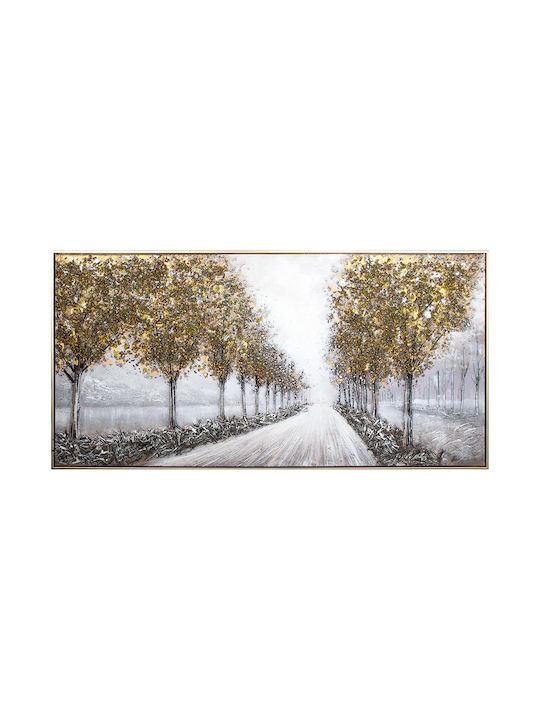 Wall Canvas Painting Handmade Oil Painting 120x60 Embossed Gold Frame Keskor 82576