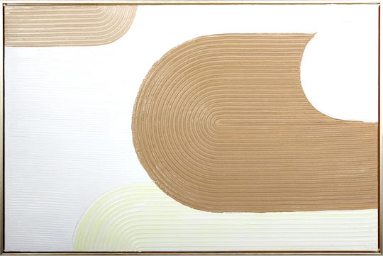 Wandbild Leinwand Handgemalt Ölgemälde 90x60cm Relief Goldene Rahmen Keskor 82585