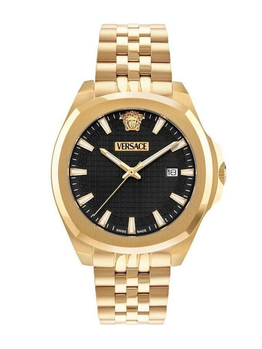 Versace Мъжки Часовник На Батерия Със Златиста Метална Гривна