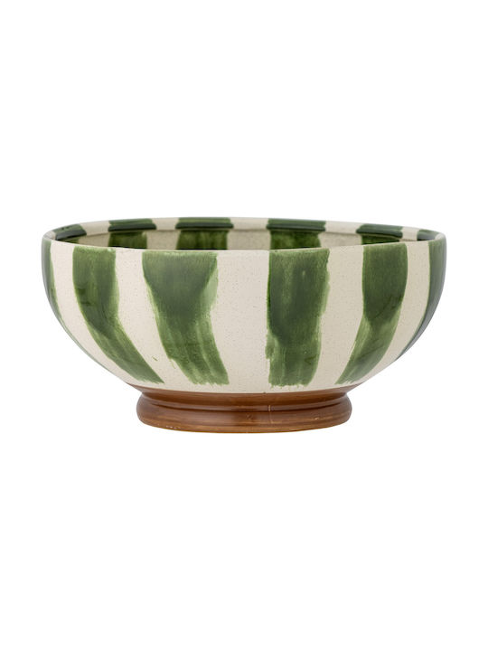 Bloomingville Round Ceramic Serving Bowl Green with Diameter 26cm