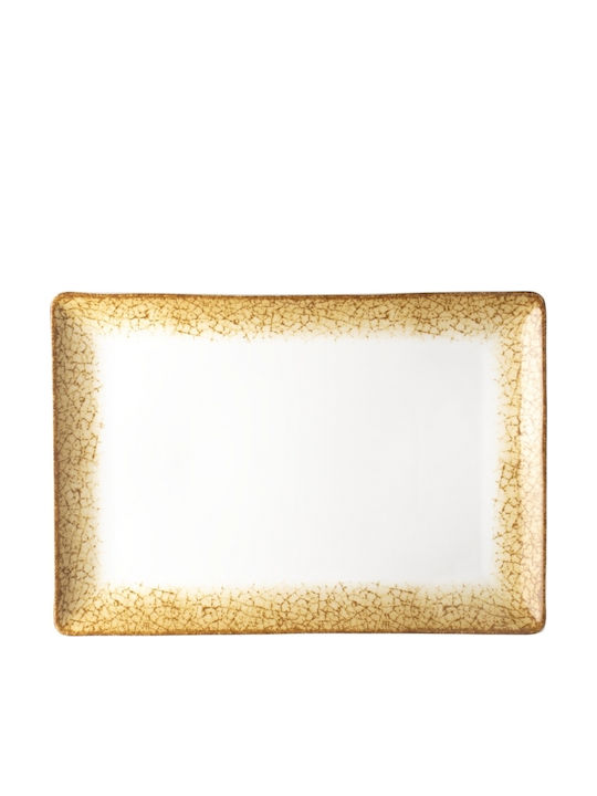 Lukanda Serving Platter Rectangular made of Porcelain Yellow 36x24cm