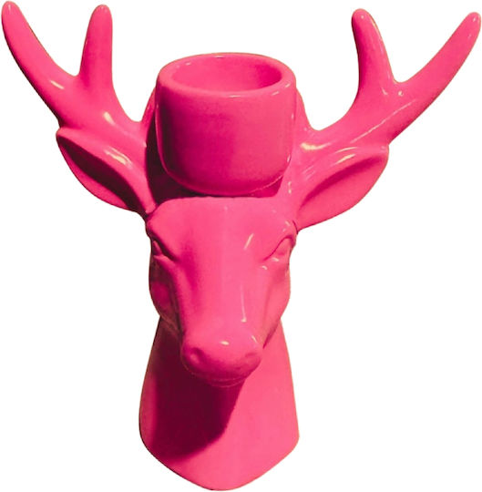 Housevitamin Keramik Kerzenhalter Rentier Neon Pink