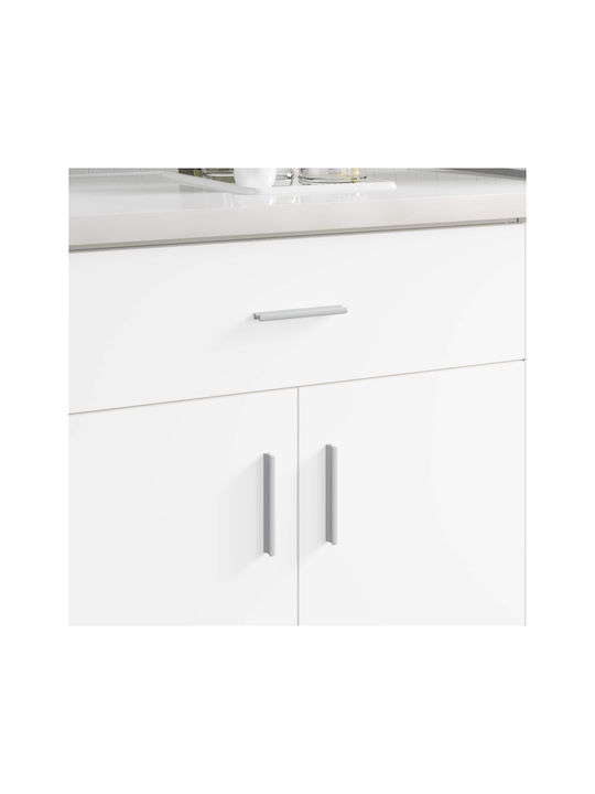 vidaXL Handle Furniture Flush Handle made of Metallic Silver 105.7mm (Center Distance 7.4mm) 864685 1pcs