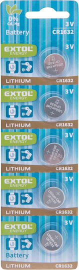 Extol Батерии Литий За часовници CR1632 3V 5бр