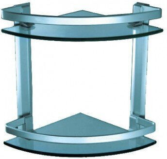 Inter Ceramic Regal-Einheit Badezimmer Doppel Wandmontage Schrauben Silber