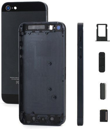 Πίσω Καπάκι Μπαταρίας Iphone 5 Logo Πλήκτρα Βάση Sim Υψηλής Ποιότητας Μαύρο