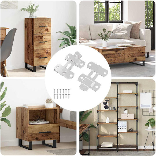 Μεταλλικός Κλειδαριάς Πόρτας 2 Pcs Ασημί 70 X 8 Mm Ατσάλι 864752 Ασήμι
