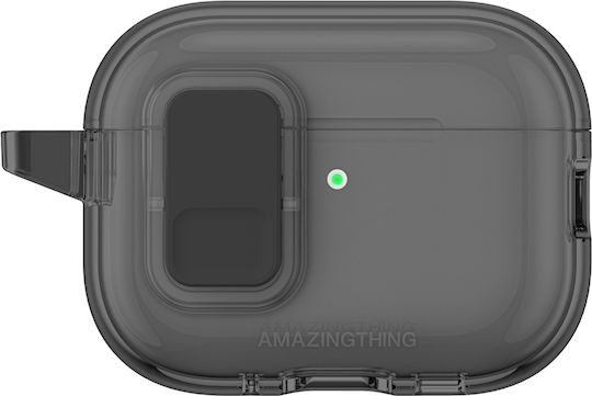 AmazingThing Minimal Case Silicone with Hook in Black color for Apple AirPods Pro 3