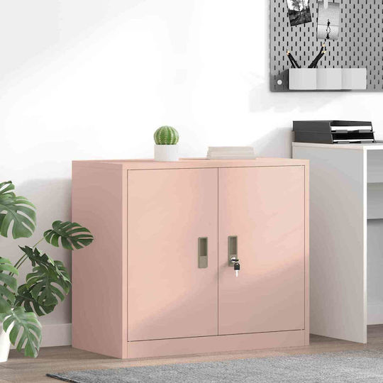 Office Storage Metal Cabinet Pink L80xW40xH70cm