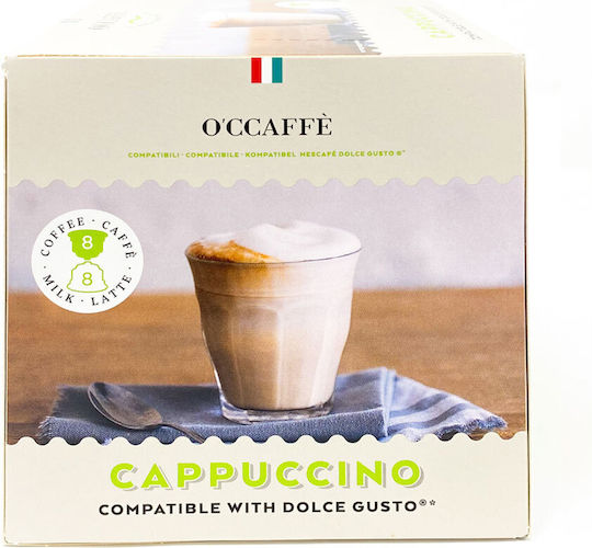 O'Ccaffè Capsules Cappuccino Compatible with Machine Dolce Gusto 8caps,tobolek