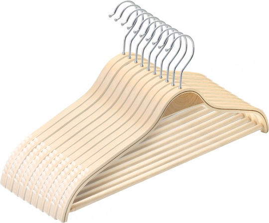 UnicUtil Umeraș pentru Dulap pentru pantaloni Lemn Bej UUUM09X10 10buc