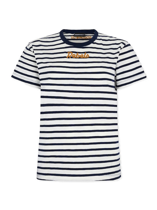 Just Right Γυναικείο T-shirt Ριγέ Λευκο- Μπλε