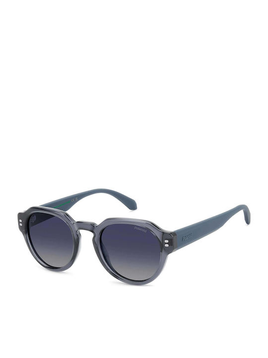 Polaroid Men's Sunglasses with Grey Horn-Rimmed Frame and Blue Gradient Polarized Lenses PLD6249/S/X 09V/Z7