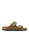 Damen Anatomisch Flache Sandalen Braune Regelmäßige Passform
