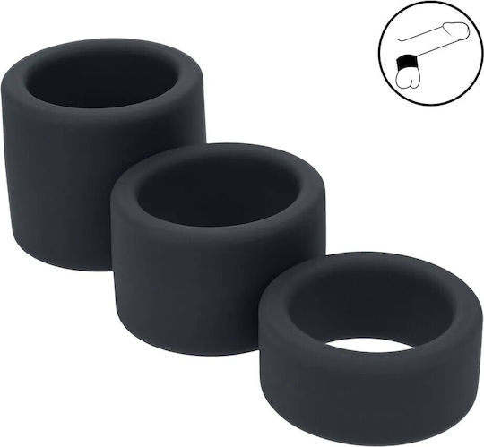 Liquid Silicone Ball Stretchers Set 3 S M L Μαύρο
