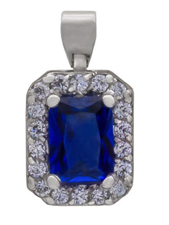 Savvas Design Charm with Stones from 14K White Gold with Zircon MEN01772