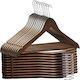 UnicUtil Wooden Brown Clothes Hanger UUUM14X30 30 Pieces
