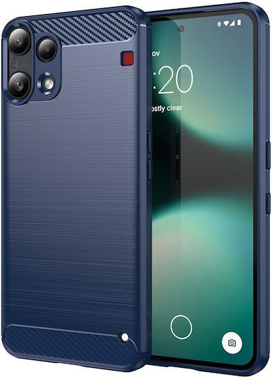 Techsuit Carbon Umschlag Rückseite Silikon Blau (Nichts Phone (3a) Lite)