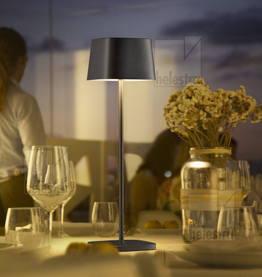 Helestra Metall Tischlampe LED mit Schwarz Schirm und Basis