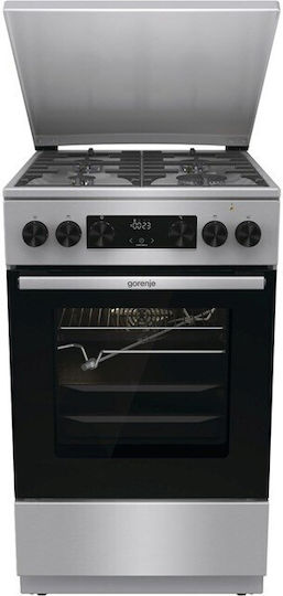 Gorenje Κουζίνα 70lt με Εστίες Υγραερίου Π50εκ. Silver