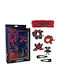 Cerda Stranger Things Set Kids Hair Clips with Hair Clasps Hair Clips Rubber Bands in Red Colour 6 Pieces