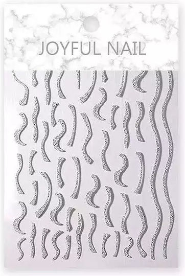 Wd Nail Stickers Silver Διακοσμητικά Αυτοκόλλητα Νυχιών Ευκαμπτά Ασημί