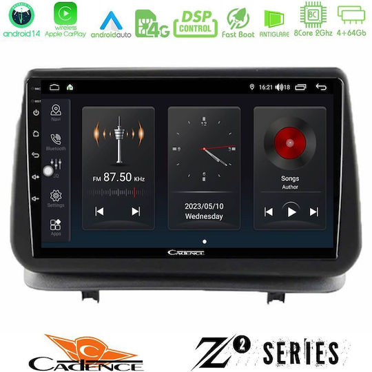 Cadence Car Audio System for Renault Clio 2005-2012 (Bluetooth/USB/WiFi/GPS/Apple-Carplay/Android-Auto) with Touch Screen 9"