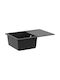 vidaXL Drop-In Küchenspüle aus Flüssigem Granit M67xP46cm Schwarze