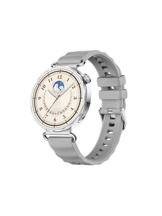Μονόχρωμο Λουράκι Σιλικόνης Huawei Watch Gt 6 41mm Gt 5 41mm Gt 4 41mm Ασημί Αγκράφα Γκρι Μονόχρωμο Λουράκι Σιλικόνης Huawei Watch Gt 6 41mm Gt 5 41mm Gt 4 41mm Ασημί Αγκράφα Γκρι
