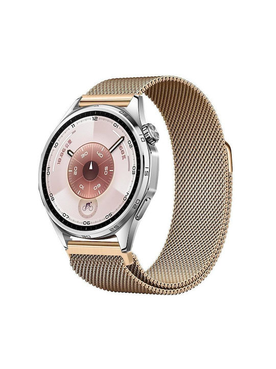 Milanese Magnetisches Tragbare Band Rostfreier Stahl Huawei Watch Gt 6 46mm Rose Gold Milanese Magnetisches Tragbare Band Rostfreier Stahl Huawei Watch Gt 6 46mm Rose Gold