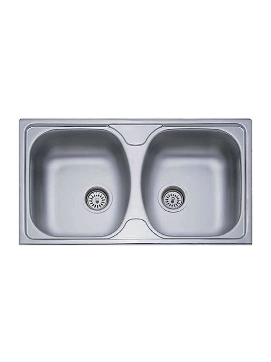 Donau Ένθετος Νεροχύτης Inox Σαγρέ Μ78xΠ44cm