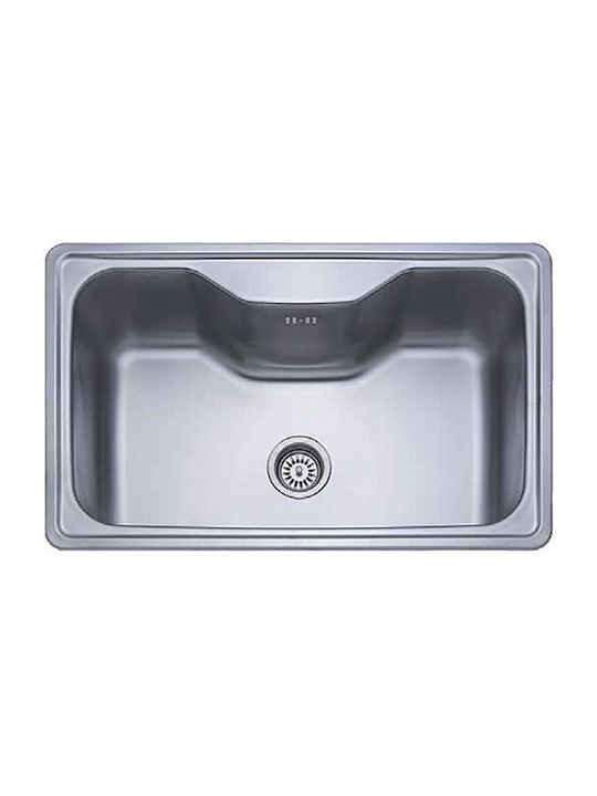 Donau Ένθετος Νεροχύτης Inox Σαγρέ Μ80xΠ50cm