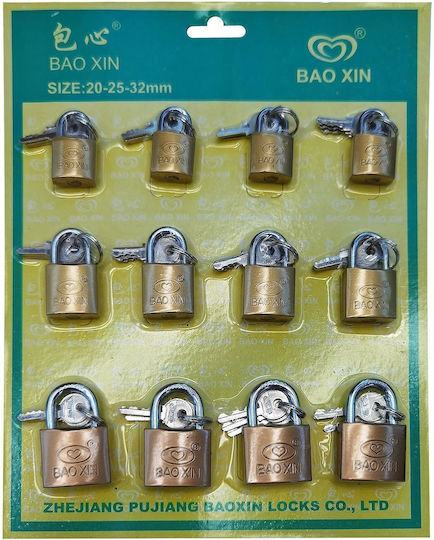 Padlocks Set of 12 Pcs 20mm 25mm 32mm 20mm 25mm 32mm Homie 116962 1set 96-942