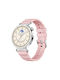 Monochrome Silicone Strap Huawei Watch Gt 6 41mm Gt 5 41mm Gt 4 41mm Silver Buckle Pink