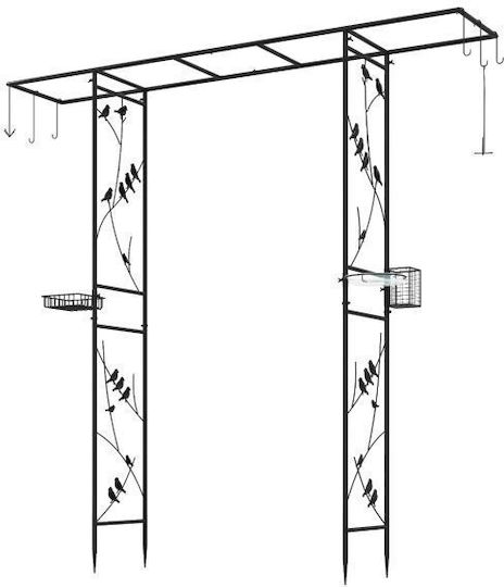 Gartenbogen aus Metall in Schwarz Farbe 212x40x213cm