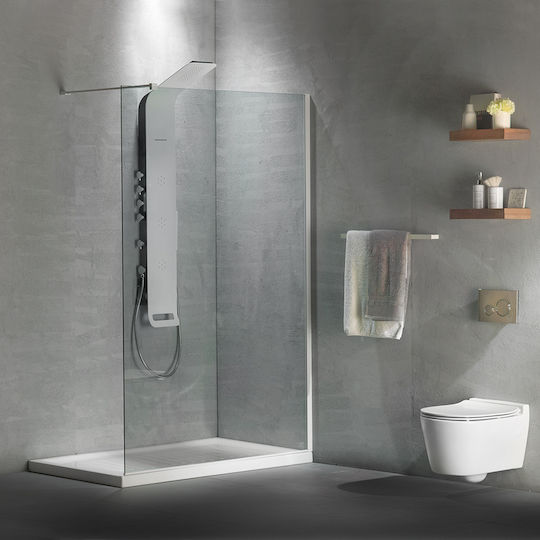 Devon Iwis Walk-in Feste Seite für Dusche 37-39x200cm Klarglas
