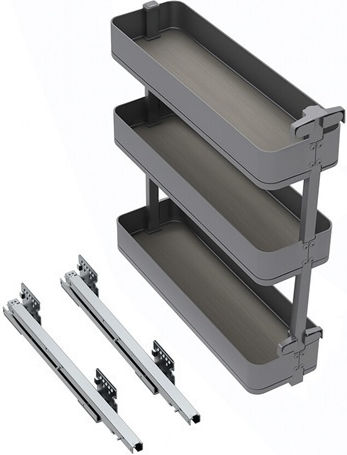 Emuca Grey Expanding Closet Mechanism with Brakes 8382235
