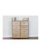 Wooden & Metallic Chest of Drawer with 8 Drawers Oaks 80.1x23.5x100cm