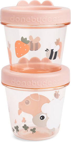 Done by Deer Plastic Kids' Food Container 0.15lt Pink x 8cm