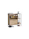 Shoe Organizer Metal-Wood Metalwood-88 2 Doors 2 Shelves Sonoma 88x24x87cm MDF Melamine Black Metal Frame