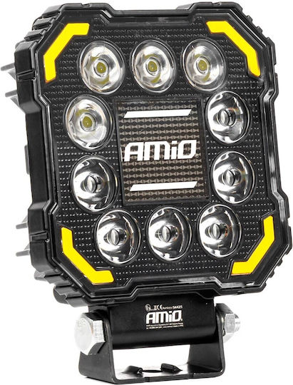 Amio Work Light Led Awl81 Spot 48w 3000lm 6500k Yellow Warning Light & Illuminated Logo 1 Piece 04425/am 04425/am 04425/am