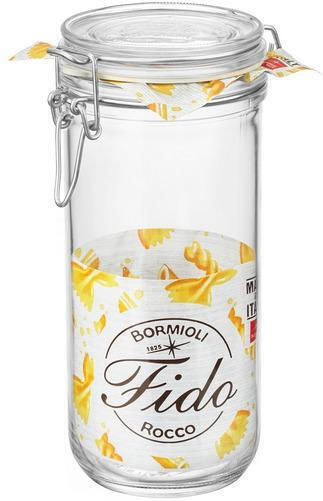 Bormioli Rocco Fido Set 6 Pieces General Use Glass Transparent Jars with Airtight Lid Capacity 1000ml 6 Pieces