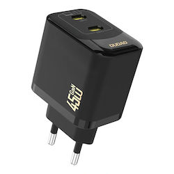 Dudao Зарядно без кабел GaN с 2 USB-C порта 45W...