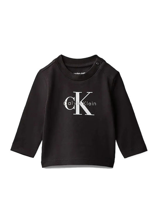 Kinderhemd Langarm Schwarz Monogram