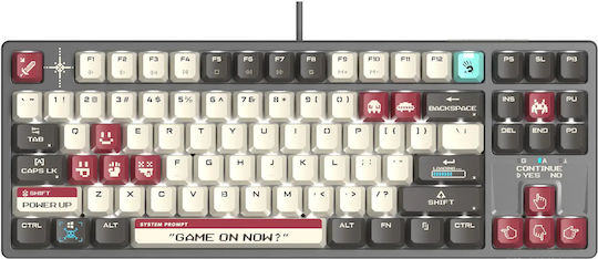 A4Tech Bloody S87 Pixels Red Gaming Μηχανικό Πληκτρολόγιο Tenkeyless με BLMS Red Plus διακόπτες και RGB φωτισμό (International English) Grey/Red
