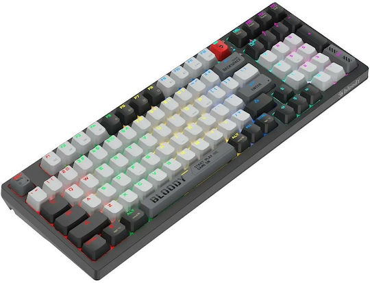 A4Tech Bloody WS98 Wireless Gaming Mechanical Keyboard with BLMS Red Plus switches and RGB lighting (International English) Gray