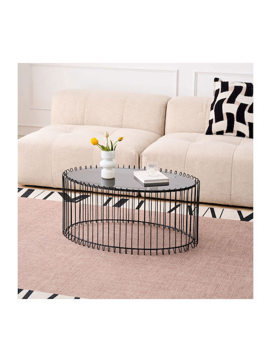 Round Central Coffee Table Temporal Oval Glass ...
