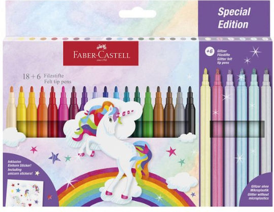 Faber-Castell Glitter Drawing Markers Set 18pcs